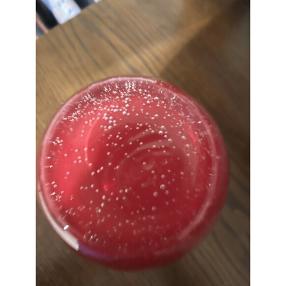 VINTAGE RUBY RED Hand Blown Vase. 8 Inches MCM - Picture 6 of 6